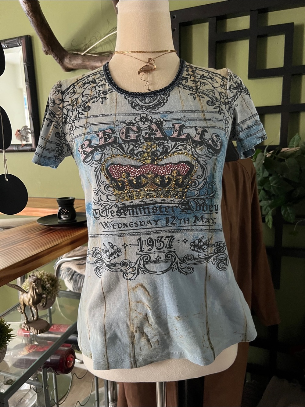 Vintage  Skinny Minnie Y2K Wild West Horse Cotton Tank Top Size M